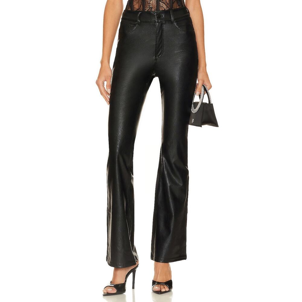 Commando Faux Leather Black Five Pocket Flare Pant Size S